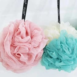bath flower for relaxing bath time large color blocking pe soft scrubbing bubble net dual shade
