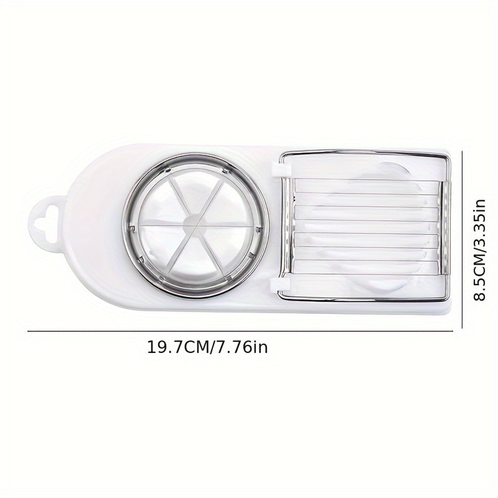 Stainless Steel Multifunctional Egg Slicer Fancy Splitter Two in One Egg Cutter Kitchen Gadget Egg Cutting Tool