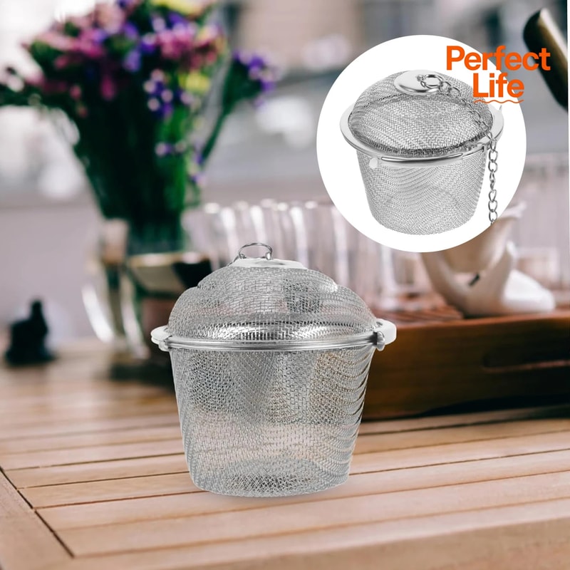 Stainless Steel Tea Filter Herbal Ball Mesh Strainer Seasoning Ball Locking Reusable For Teakettle 0