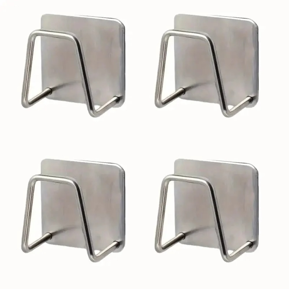 Self Adhesive Sink Drain Drying Rack With Wall Hooks Kitchen Holder And Bathroom Storage Wire Ball 6