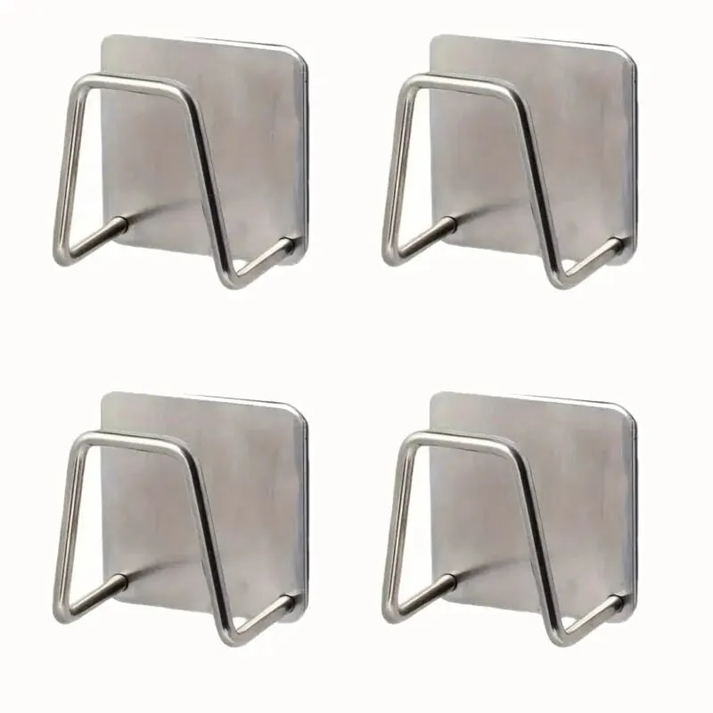 Self Adhesive Sink Drain Drying Rack With Wall Hooks Kitchen Holder And Bathroom Storage Wire Ball 6