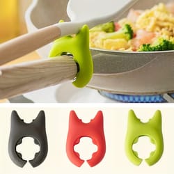 silicone kitchenware set multi-function spatula shelf and spill-proof spoon pot lid rack