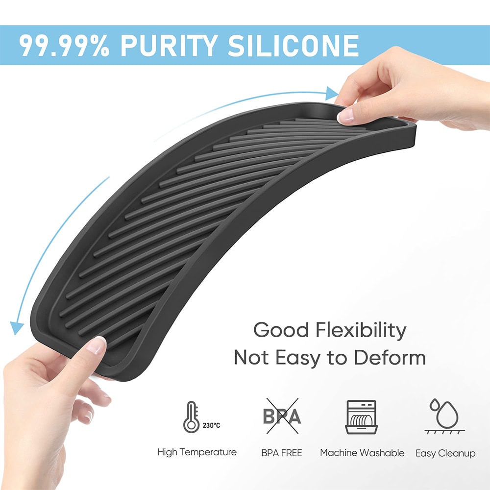 Bathroom Silicone Drain Tray Draining Pad Soap Pad For Kitchen Countertop Sponge Holder Soap Dispen 2