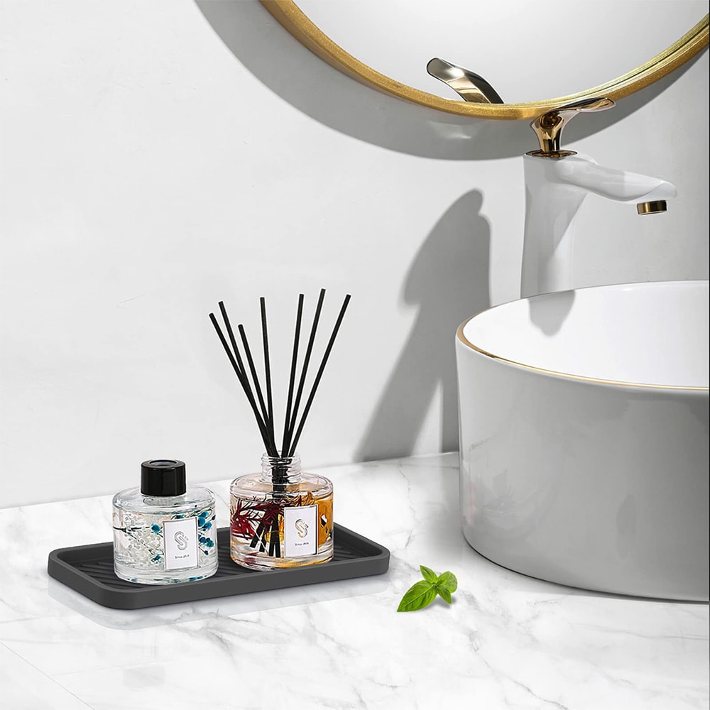 Bathroom Silicone Drain Tray Draining Pad Soap Pad For Kitchen Countertop Sponge Holder Soap Dispen 4