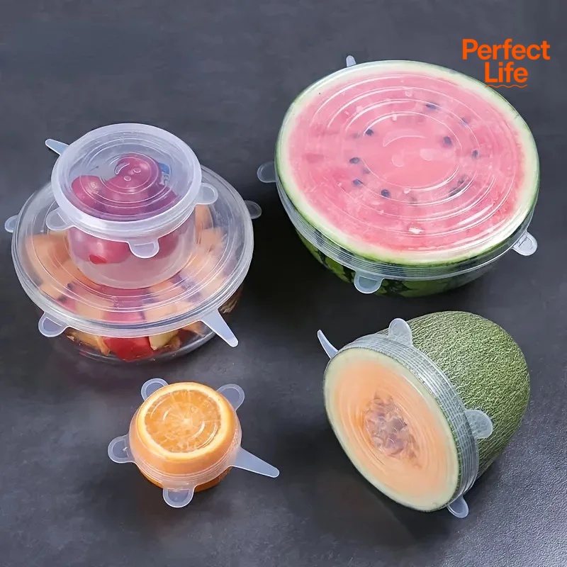 Reusable Silicone Stretch Lids For Food Bowls Multifunctional Fruit And Vegetable FreshKeeping Cove 3