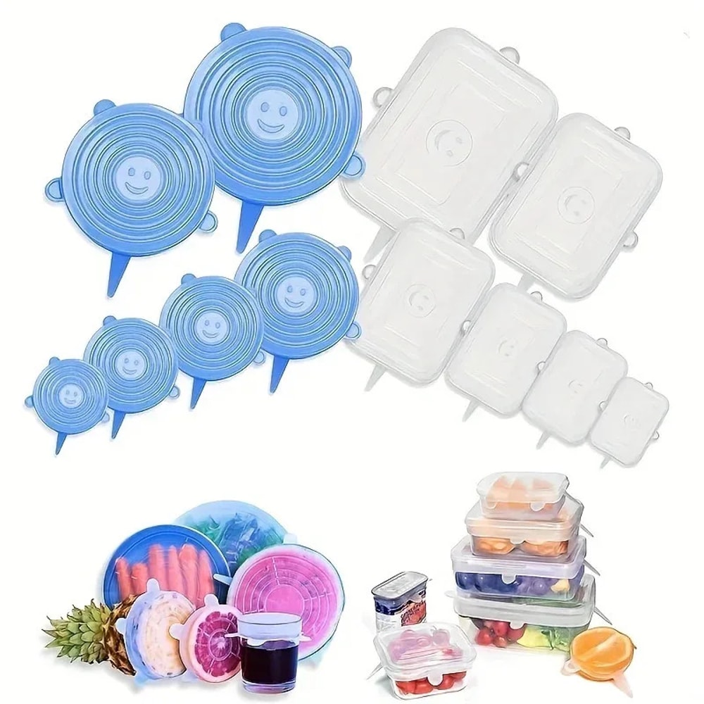 Reusable Silicone Stretch Lids For Food Bowls Multifunctional Fruit And Vegetable FreshKeeping Cove 0