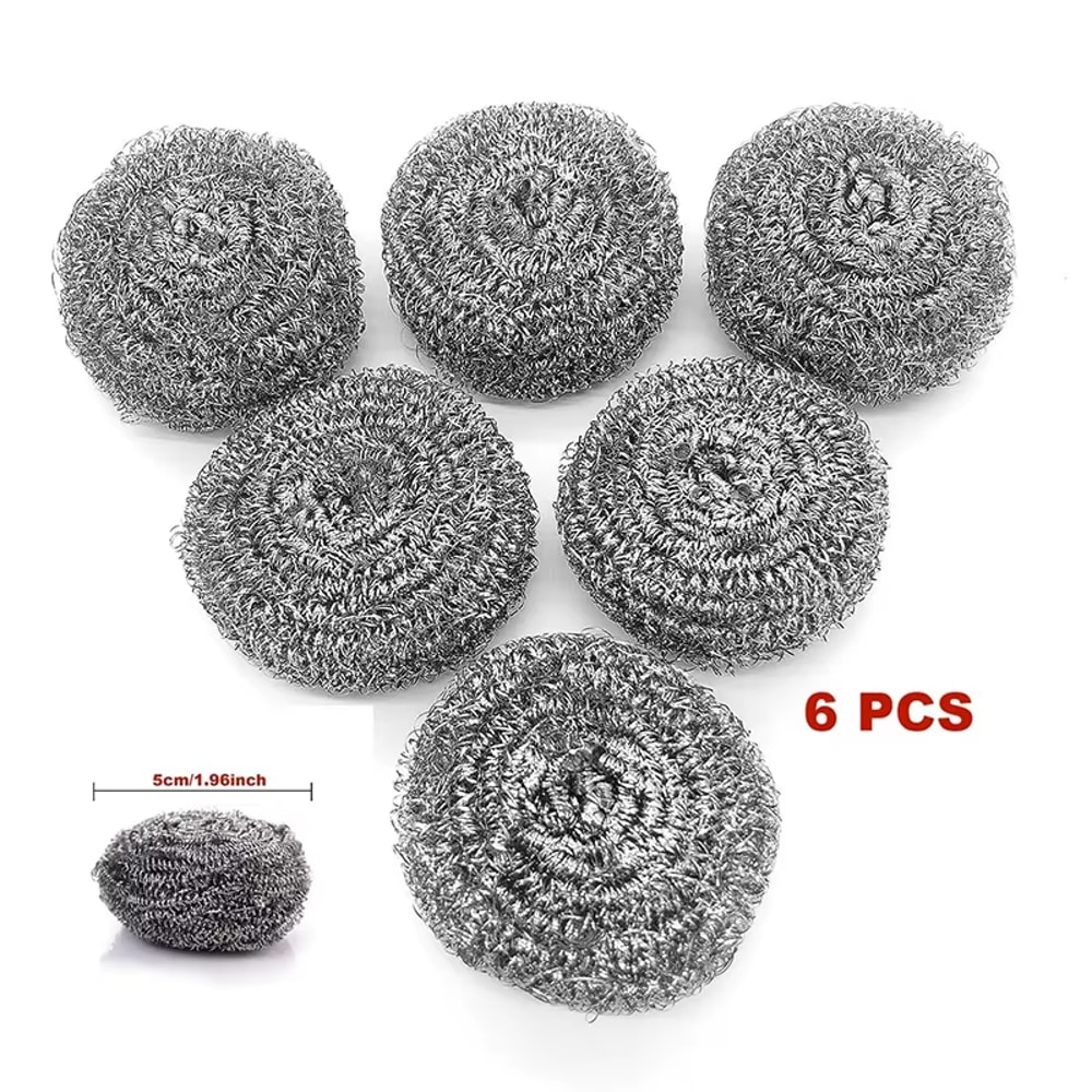 Stainless Steel Scrubber Steel Wool Scouring Pad For Kitchens Bathroom And More High Resistance Scr 6