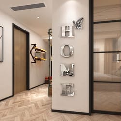 entrance decoration home home logo 3d mirror wall sticker