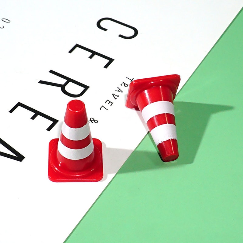 Mini Traffic Signs Roadblock Toy Set for Kids, Traffic Cone Sport Training, Construction Car Theme Party Decoration