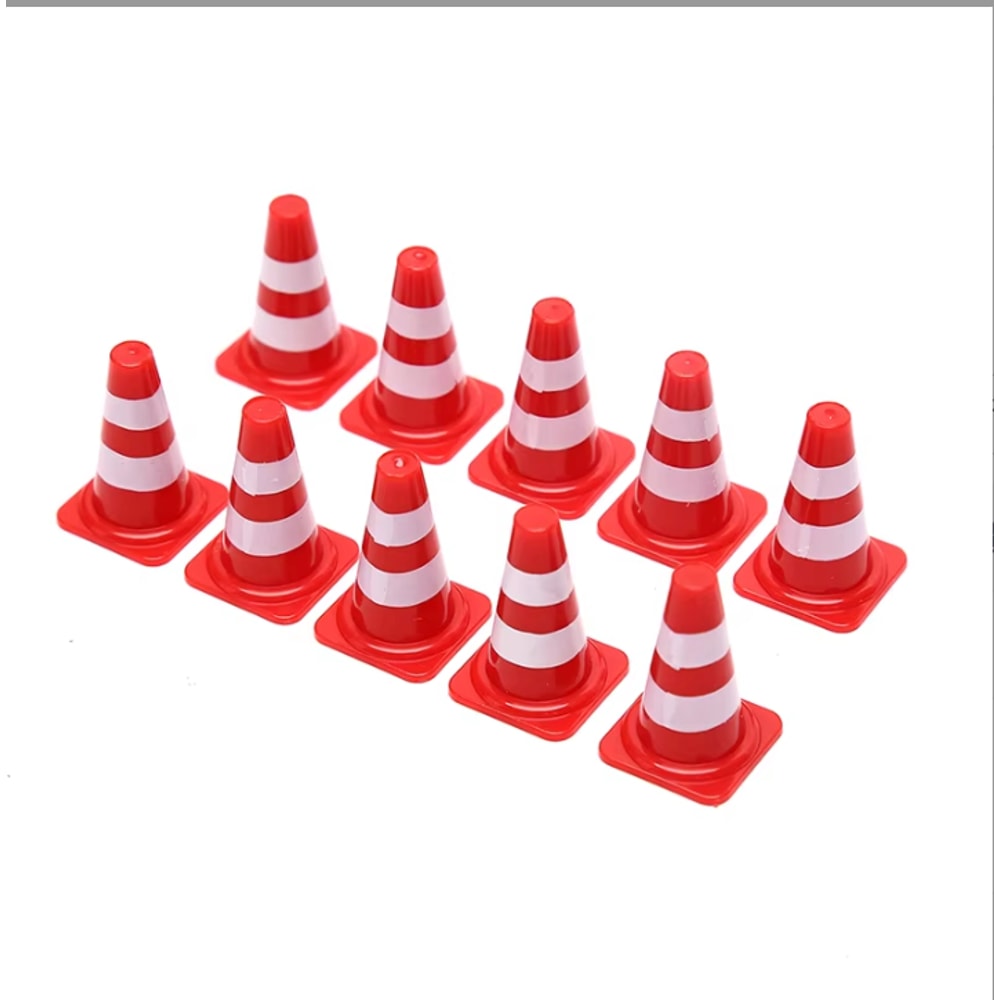 Mini Traffic Signs Roadblock Toy Set for Kids, Traffic Cone Sport Training, Construction Car Theme Party Decoration