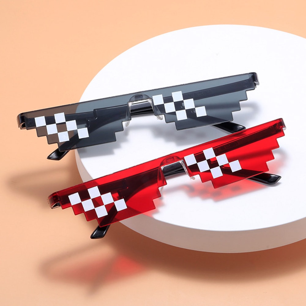 NEW Mosaic Sunglasses Pixel Glasses Thug Life Deal With It Cool Jokes Funny Toys