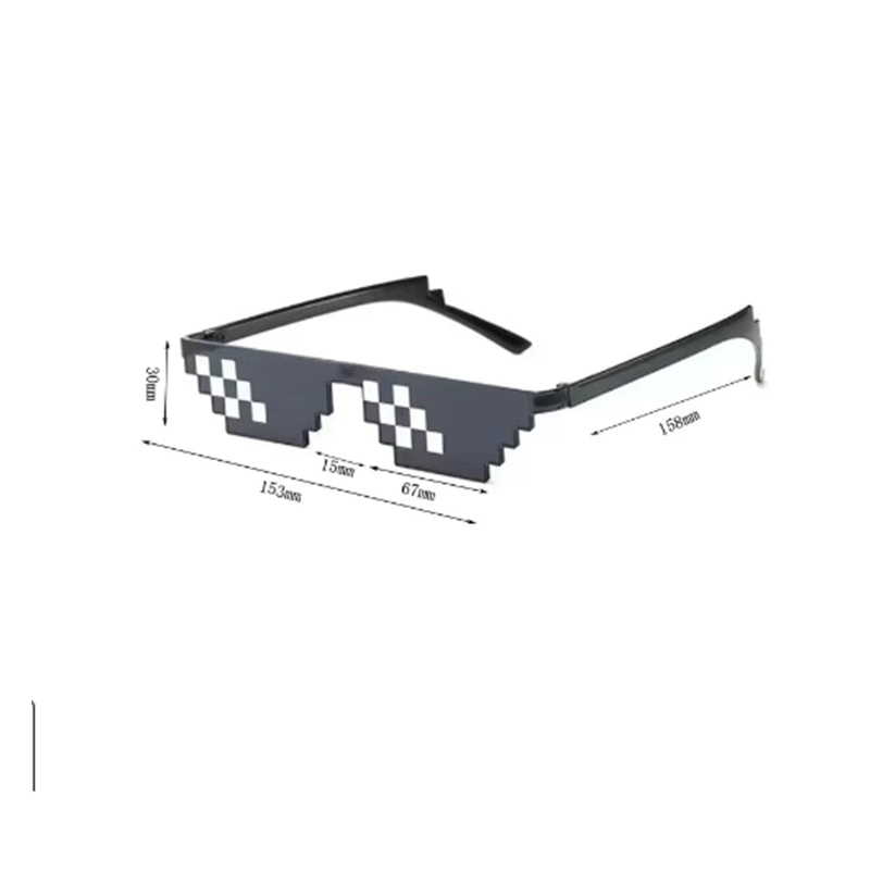 NEW Mosaic Sunglasses Pixel Glasses Thug Life Deal With It Cool Jokes Funny Toys
