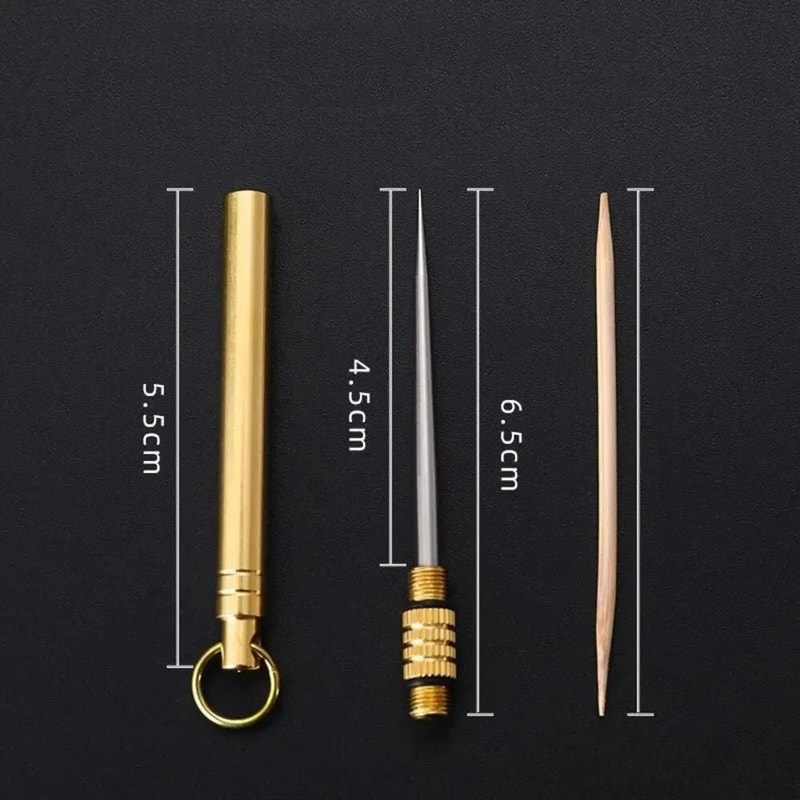 Outdoor Camping Tool Titanium Toothpick Bottle Fruit Fork Multifunctional Stronger Than Dental Flos 5
