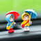Mini Car Interior Decoration, Cute Umbrella Couple Action Figures for Rearview Mirror, Dashboard Ornaments and Gift