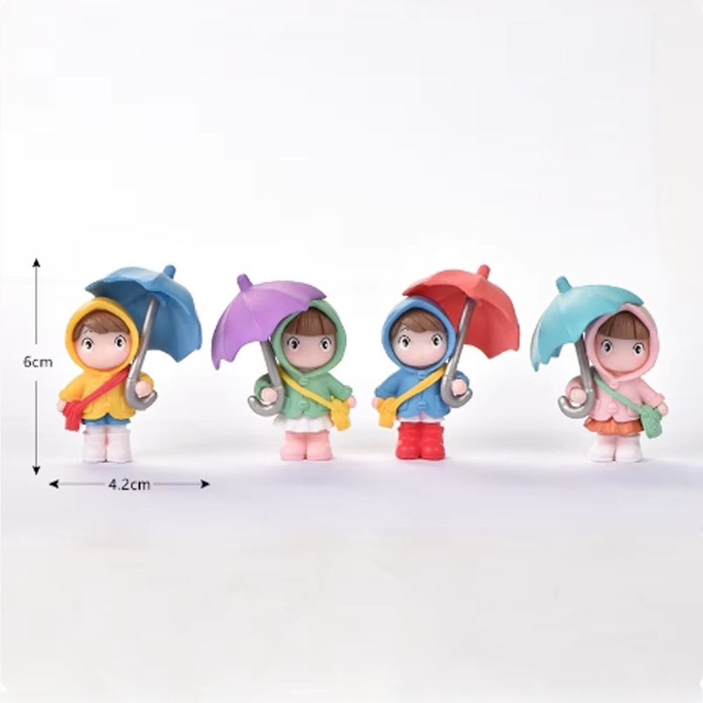 Mini Car Interior Decoration, Cute Umbrella Couple Action Figures for Rearview Mirror, Dashboard Ornaments and Gift