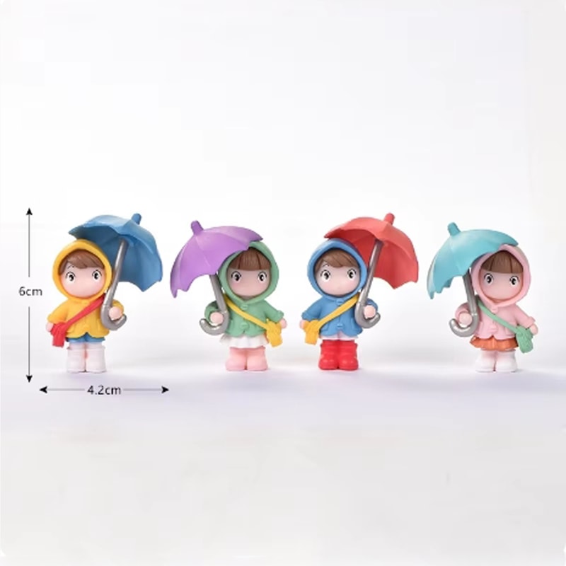 Mini Car Interior Decoration, Cute Umbrella Couple Action Figures for Rearview Mirror, Dashboard Ornaments and Gift
