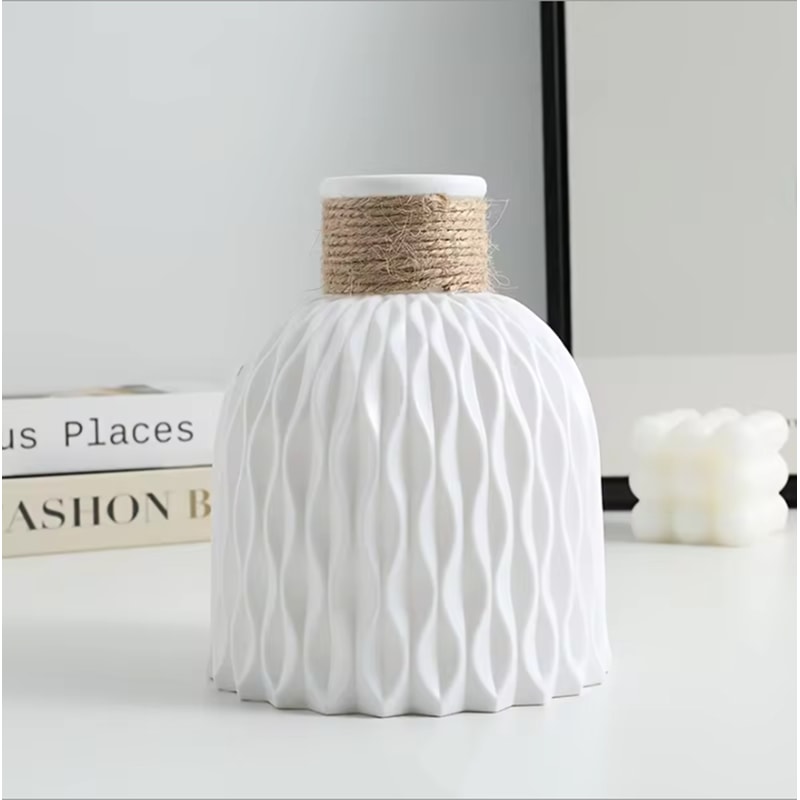 Modern Nordic Style Water Ripple Plastic Vase Wave Flower Pot Arrangement Living Room Desktop Decor 5