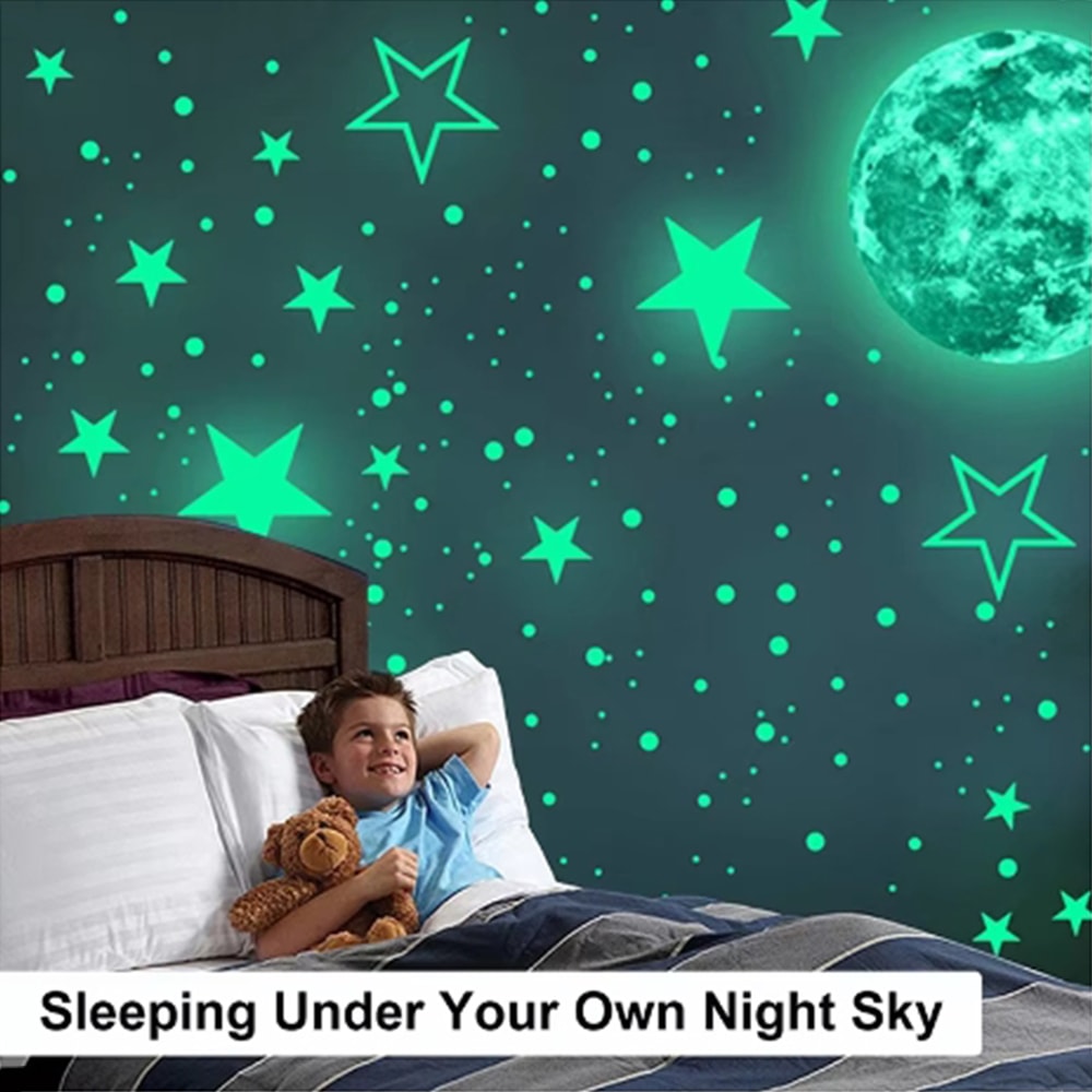 Fluorescent Stereo Wall Stickers Luminous Star Glow Stickers For Bedroom Wall Decoration 3