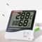 Electronic LCD Temperature Humidity Meter, Weather Station Clock with Hygrometer, Indoor Outdoor Thermometer