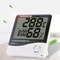 Electronic LCD Temperature Humidity Meter, Weather Station Clock with Hygrometer, Indoor Outdoor Thermometer