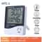 Electronic LCD Temperature Humidity Meter, Weather Station Clock with Hygrometer, Indoor Outdoor Thermometer