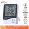 Electronic LCD Temperature Humidity Meter, Weather Station Clock with Hygrometer, Indoor Outdoor Thermometer