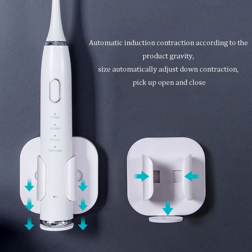 Bathroom Electric Toothbrush Holder Hairbrush Storage Rack PunchFree WallMounted Organizer 2