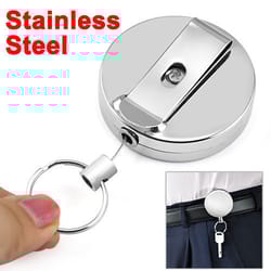 retractable badge reel with belt clip key ring and metal design