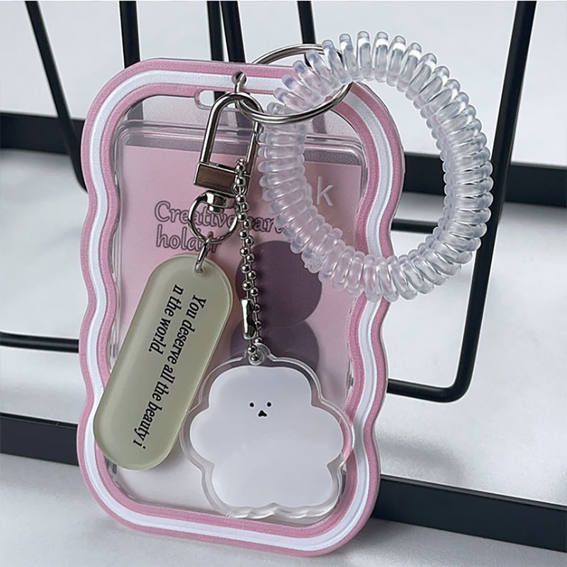 Creative Design Photocard Holder Transparent Card Holder Keychain Photo Sleeves Bus Card Case 1