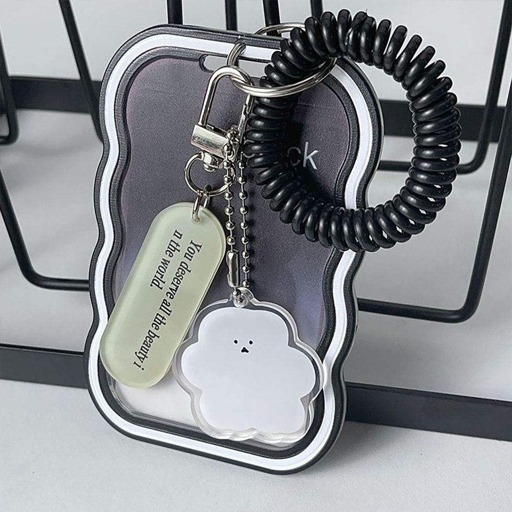 Creative Design Photocard Holder Transparent Card Holder Keychain Photo Sleeves Bus Card Case 2