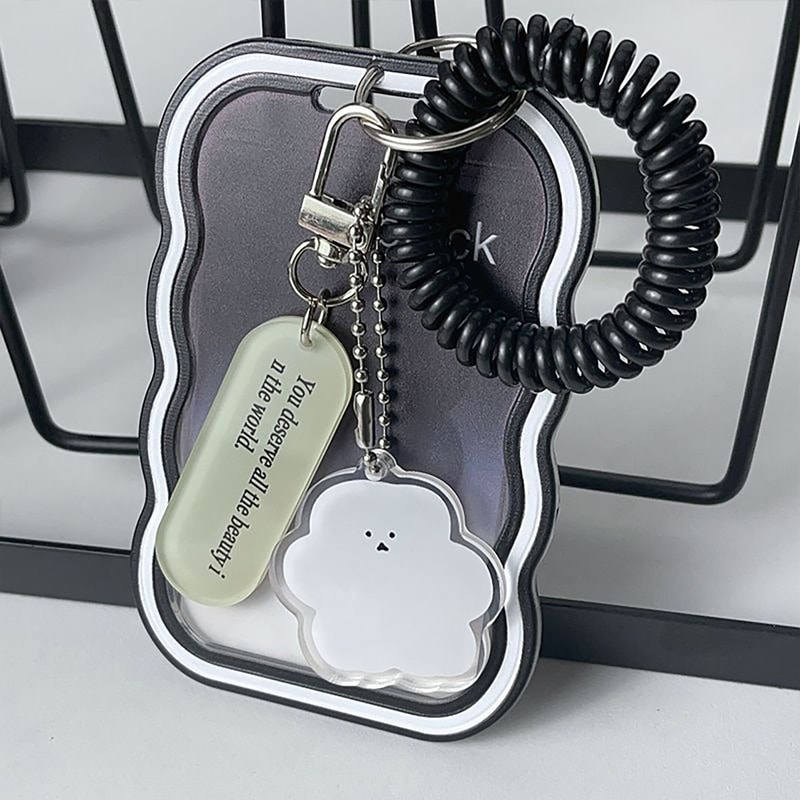 Creative Design Photocard Holder Transparent Card Holder Keychain Photo Sleeves Bus Card Case 2