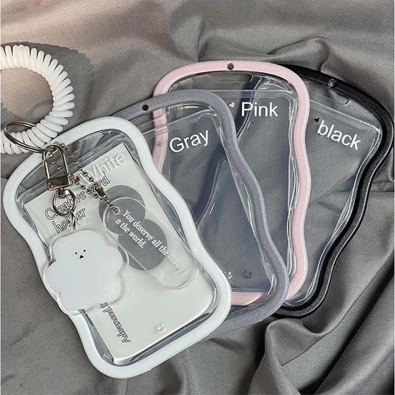 Creative Design Photocard Holder Transparent Card Holder Keychain Photo Sleeves Bus Card Case 0