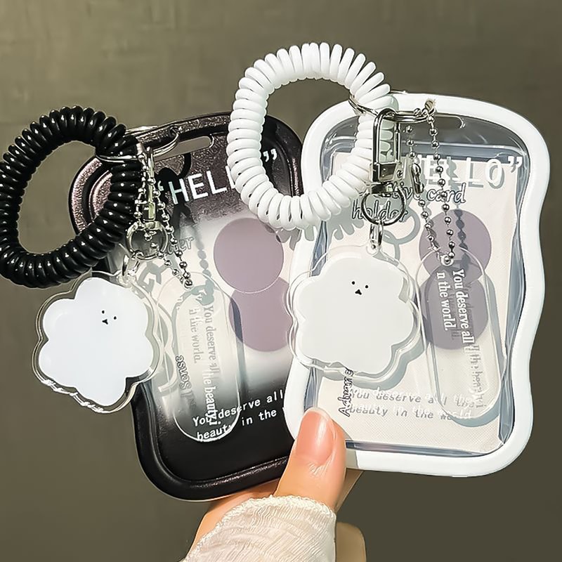 Creative Design Photocard Holder Transparent Card Holder Keychain Photo Sleeves Bus Card Case 3