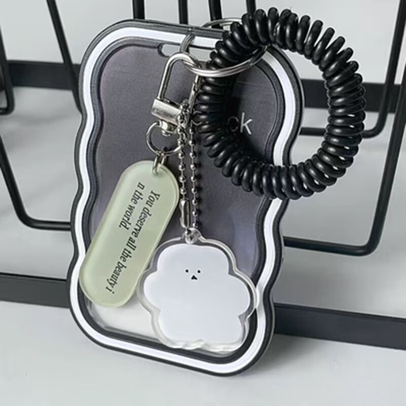 Creative Design Photocard Holder Transparent Card Holder Keychain Photo Sleeves Bus Card Case 5