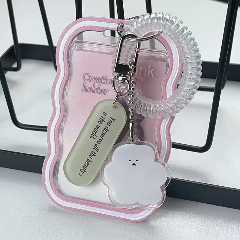 Creative Design Photocard Holder Transparent Card Holder Keychain Photo Sleeves Bus Card Case 6