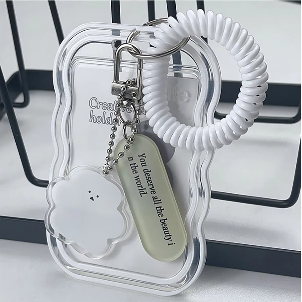 Creative Design Photocard Holder Transparent Card Holder Keychain Photo Sleeves Bus Card Case 4