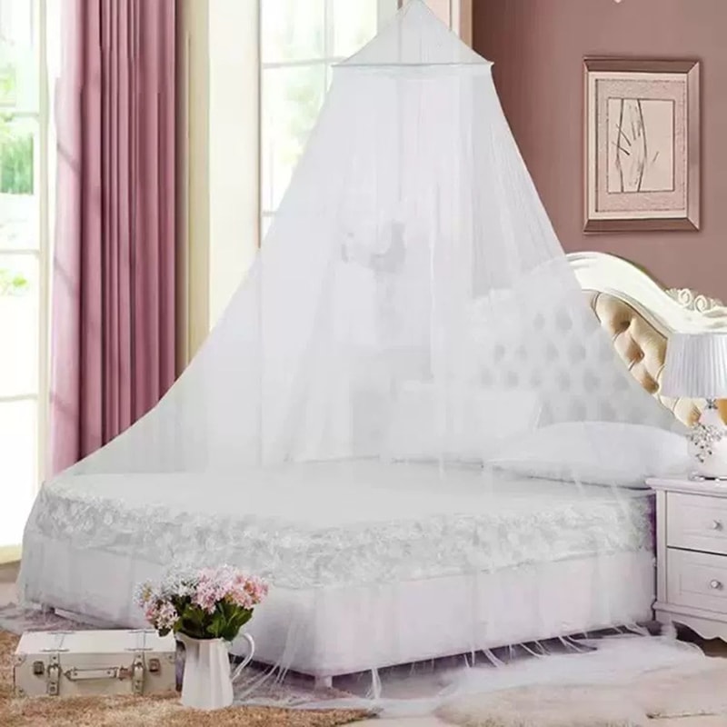 Polyester Mesh Summer Hanging Dome Mosquito Net For Double Bed Bedroom 0