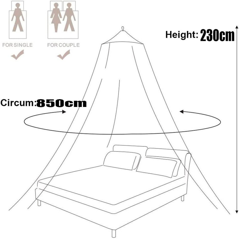 Polyester Mesh Summer Hanging Dome Mosquito Net For Double Bed Bedroom 5