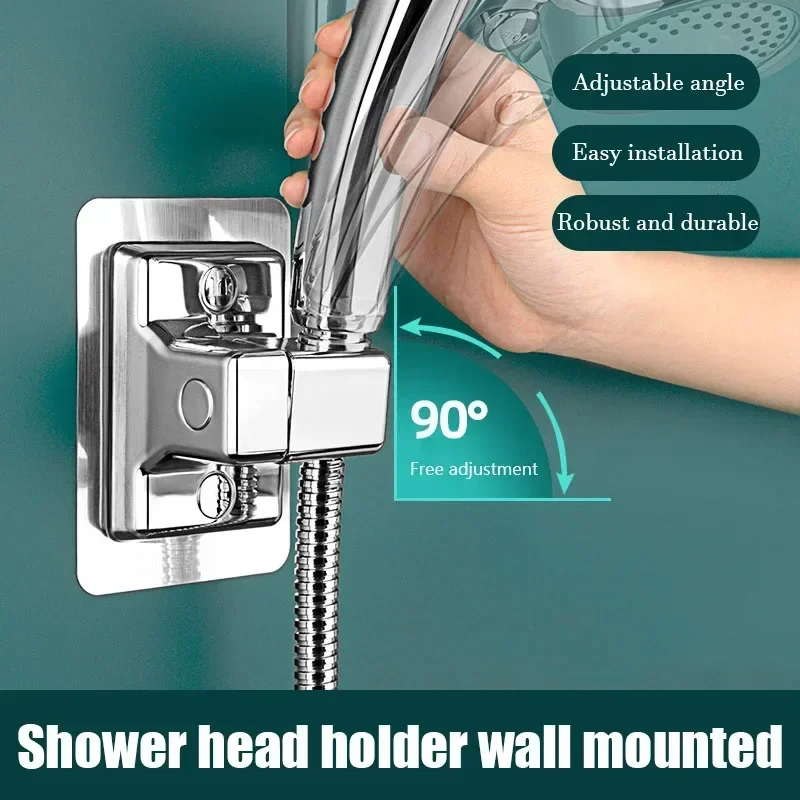 Adjustable Shower Head Holder Wall Mounted Self Adhesive Portable Bracket Shower Accessories 1