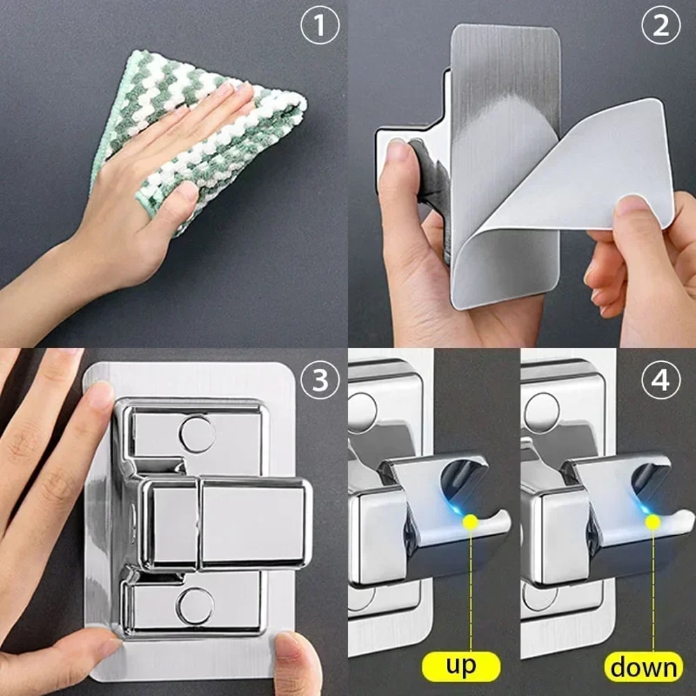 Adjustable Shower Head Holder Wall Mounted Self Adhesive Portable Bracket Shower Accessories 2