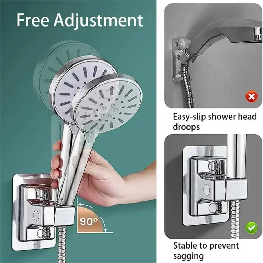 Adjustable Shower Head Holder Wall Mounted Self Adhesive Portable Bracket Shower Accessories 3
