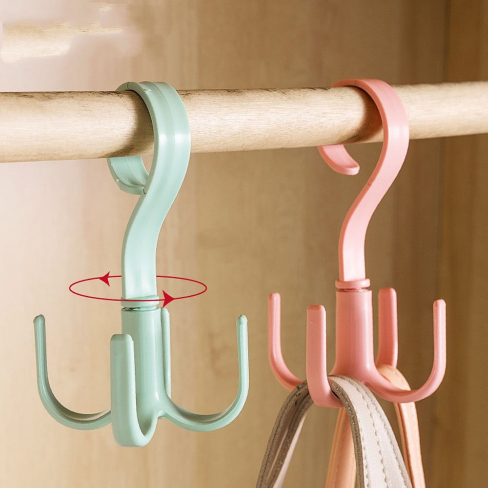 Multifunctional Rotatable Four Claw Hooks Coat Hangers Bags For Wardrobe Storage Scarf Hanging In D 0