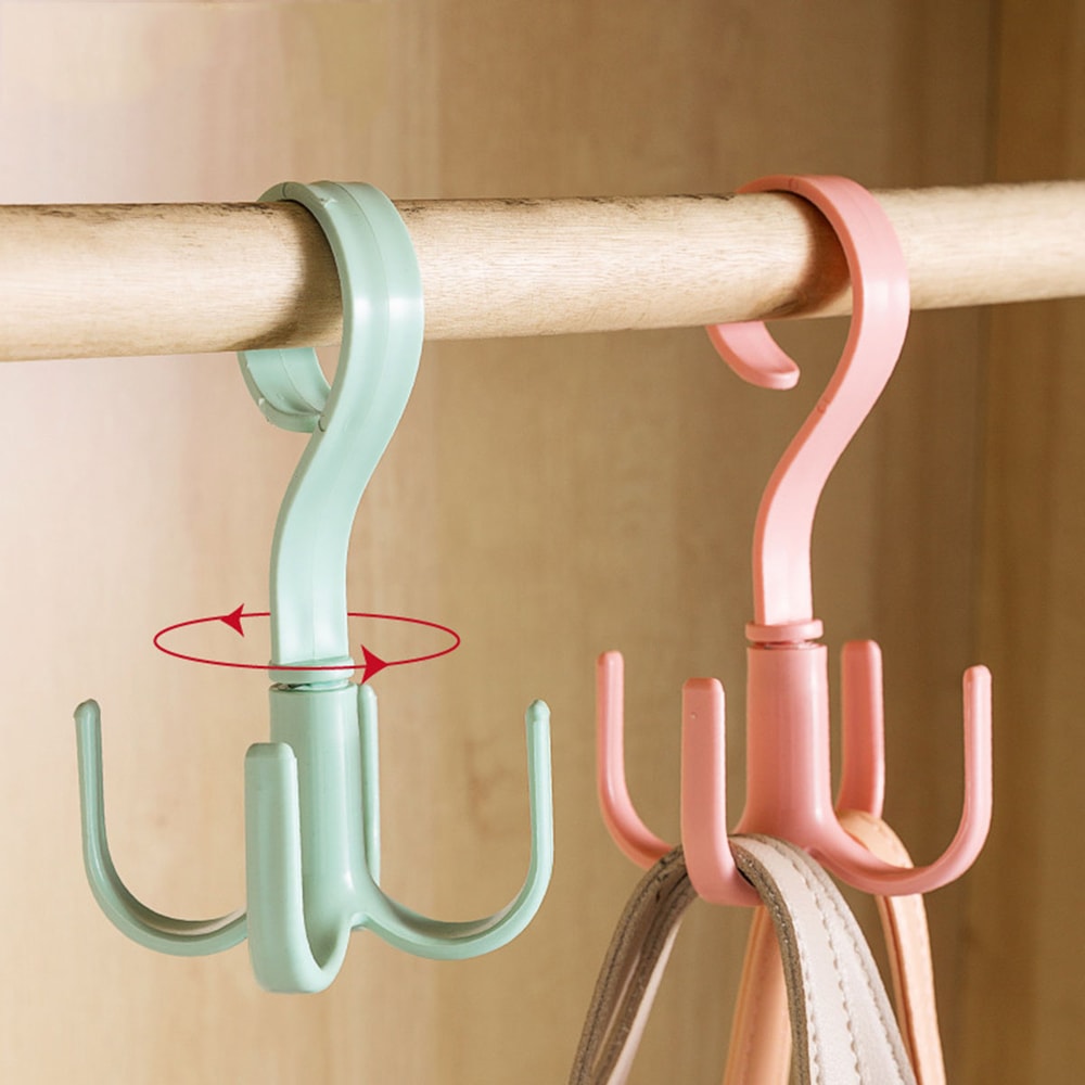 Multifunctional Rotatable Four Claw Hooks Coat Hangers Bags For Wardrobe Storage Scarf Hanging In D 1