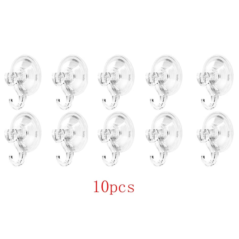 Heavy Duty Clear Suction Cup Hooks Reusable Vacuum Hooks For Towel Kitchen Bathroom Glass 5