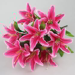multicolor artificial lily flowers bridal bouquet heads wedding home party decoration fake floral arrangement