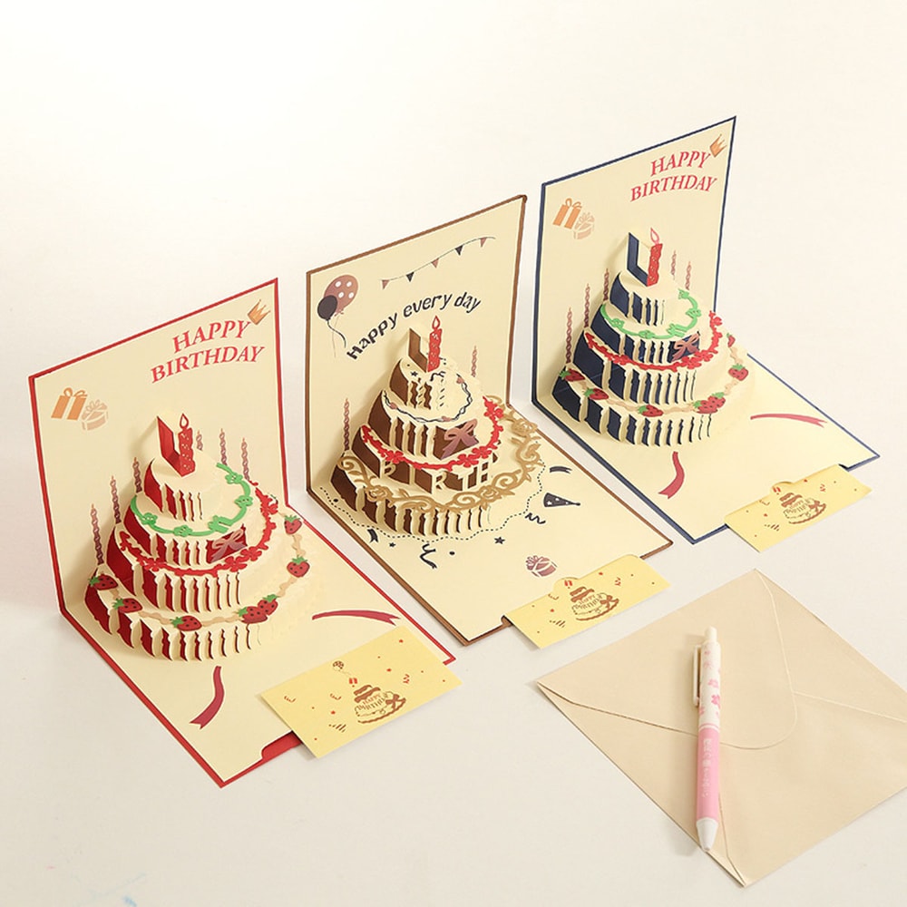 Birthday Greeting Cards with 3D Pop Up Gift Card and Envelope Wedding Table Decorations