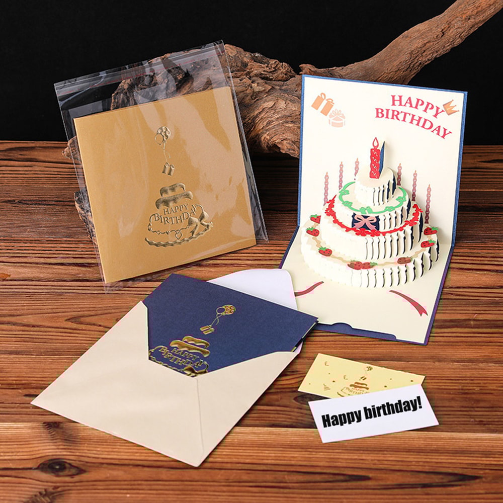 Birthday Greeting Cards with 3D Pop Up Gift Card and Envelope Wedding Table Decorations