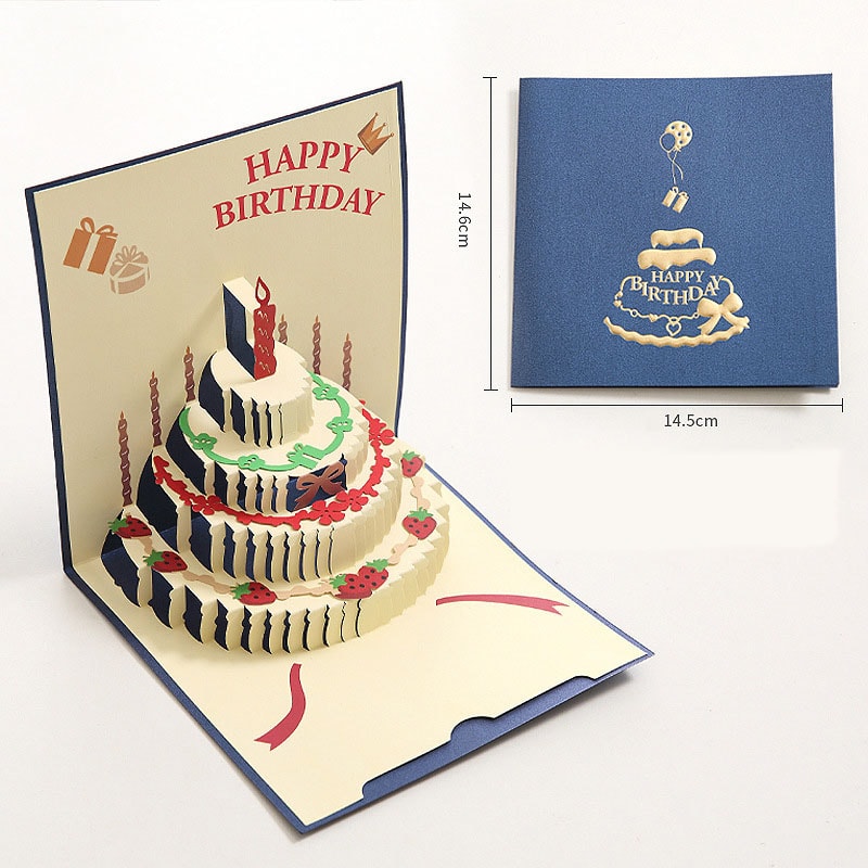Birthday Greeting Cards with 3D Pop Up Gift Card and Envelope Wedding Table Decorations
