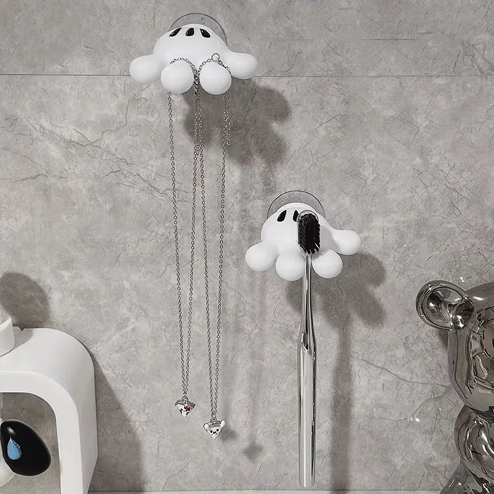 Cute Bathroom Towel Suction Cup with Mickey Palm Toothbrush Holder, Multi-function Hook, Traceless Hook, Data Cable Wind