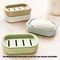 Square Plastic Storage Box With Drainage Cover Portable DoubleLayer Soap Dish For Travel And Bathro 4